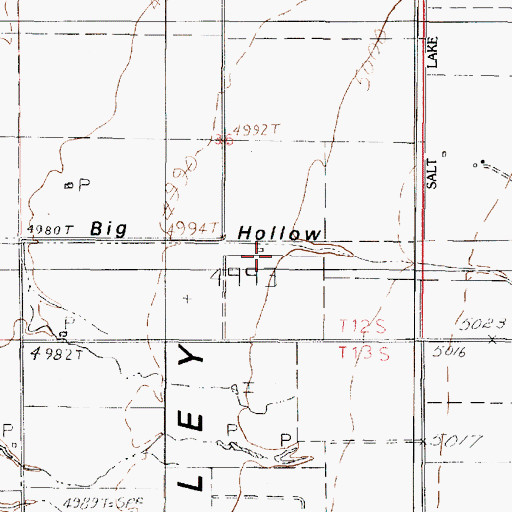 Topographic Map of Big Hollow, UT