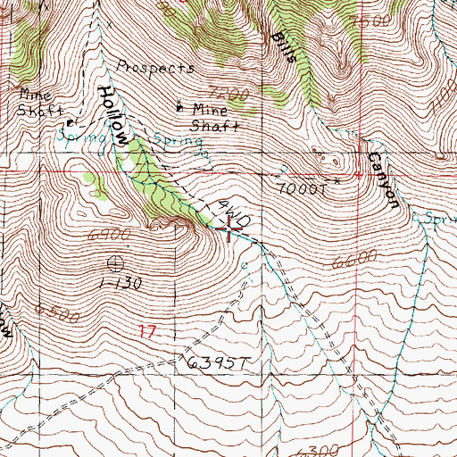 Topographic Map of Big Hollow, UT