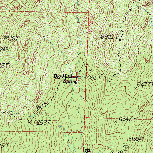 Topographic Map of Big Hollow Spring, UT