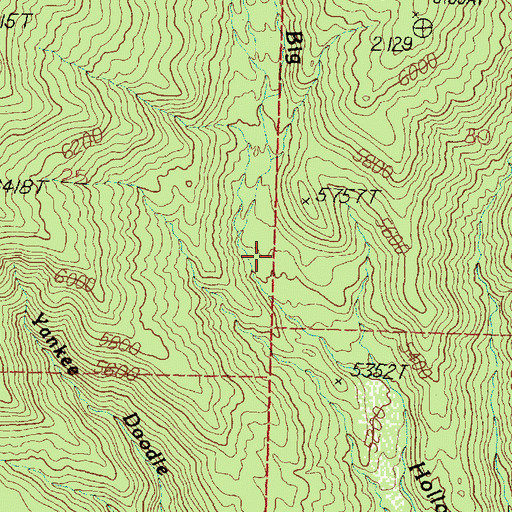 Topographic Map of Big Hollow Trail, UT