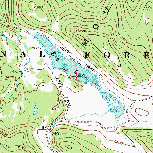 Topographic Map of Big Lake, UT