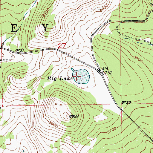 Topographic Map of Big Lake, UT