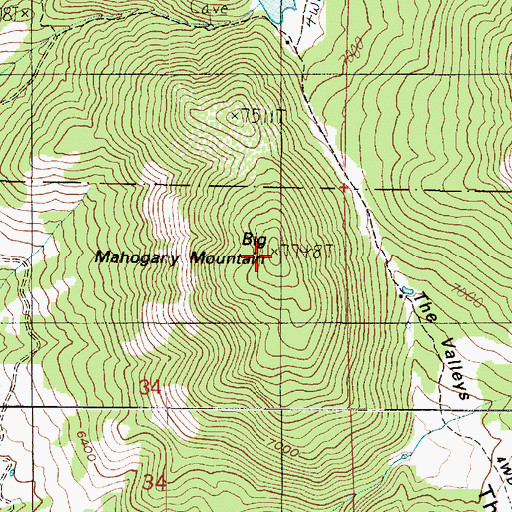 Topographic Map of Big Mahogany Mountain, UT