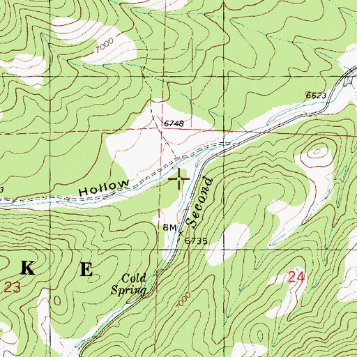 Topographic Map of Big Oaks Hollow, UT