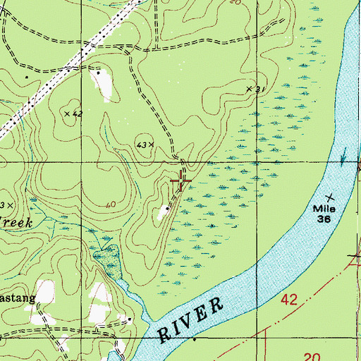 Topographic Map of Thirty Seven Mile Bluff, AL