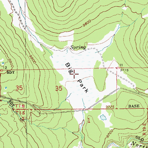 Topographic Map of Big Park, UT