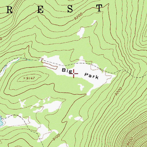 Topographic Map of Big Park, UT
