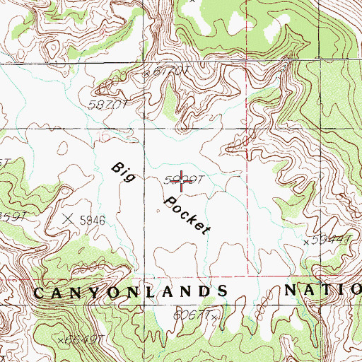 Topographic Map of Big Pocket, UT