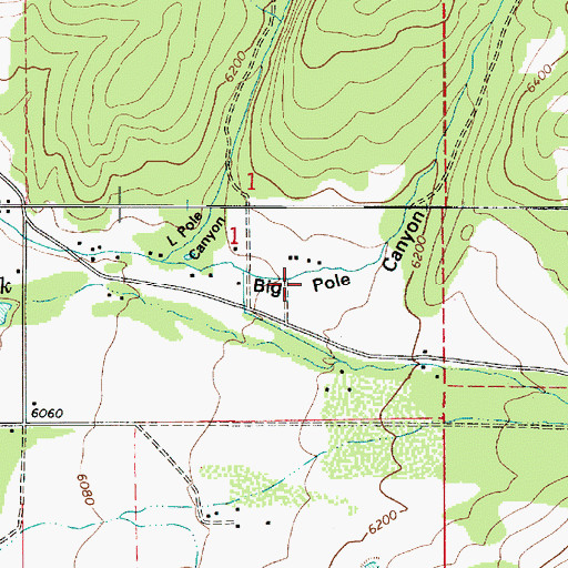 Topographic Map of Big Pole Canyon, UT