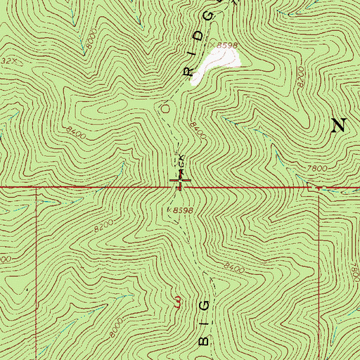 Topographic Map of Big Ridge, UT