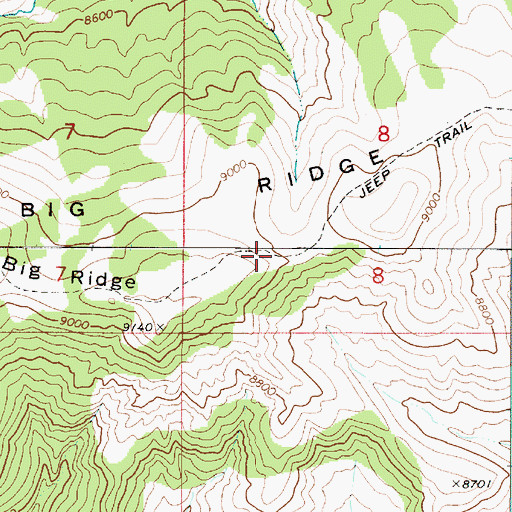 Topographic Map of Big Ridge, UT