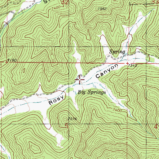 Topographic Map of Big Springs, UT