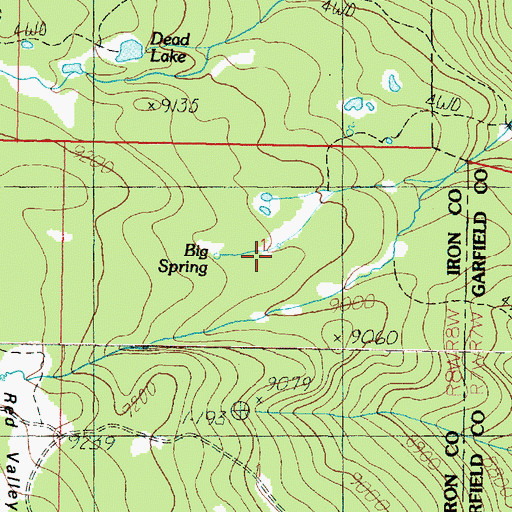 Topographic Map of Big Spring, UT