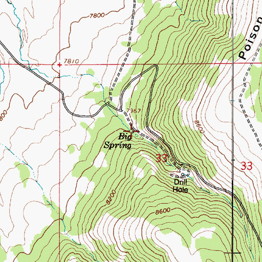Topographic Map of Big Spring, UT