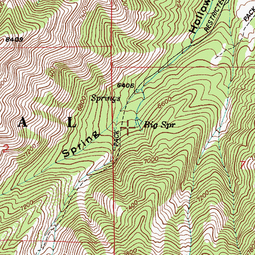 Topographic Map of Big Spring, UT