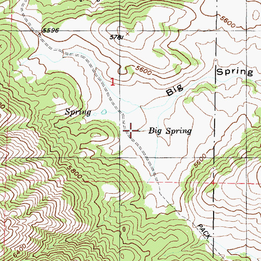 Topographic Map of Big Spring, UT