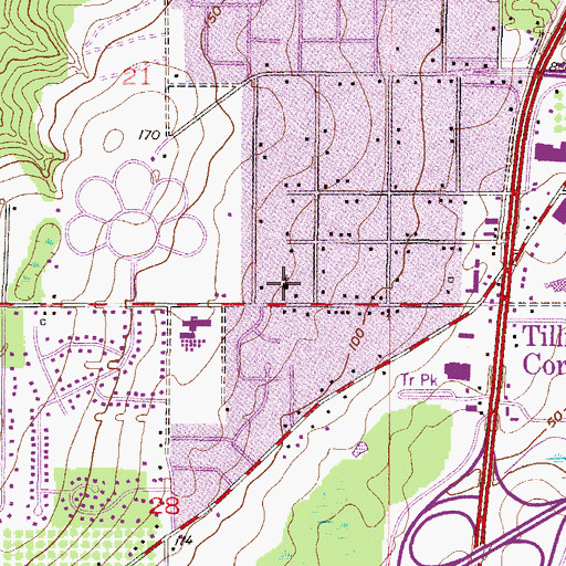 Topographic Map of Cornerstone Assembly of God, AL
