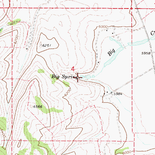 Topographic Map of Big Spring, UT