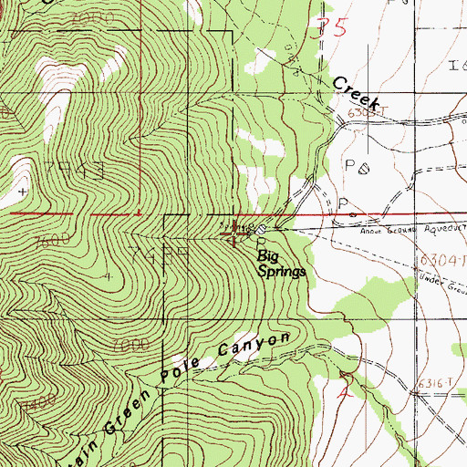 Topographic Map of Big Springs, UT
