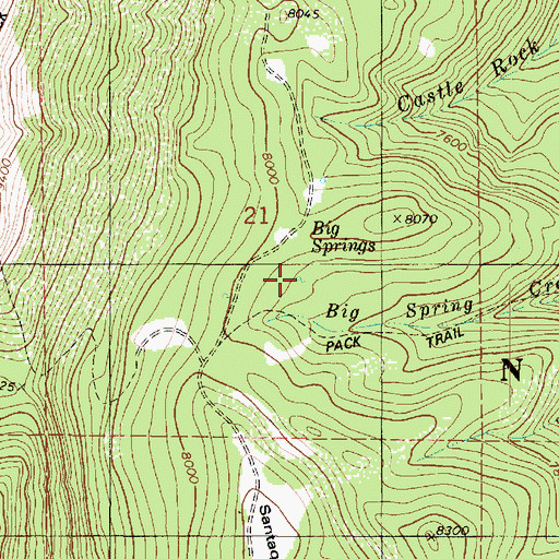 Topographic Map of Big Springs, UT