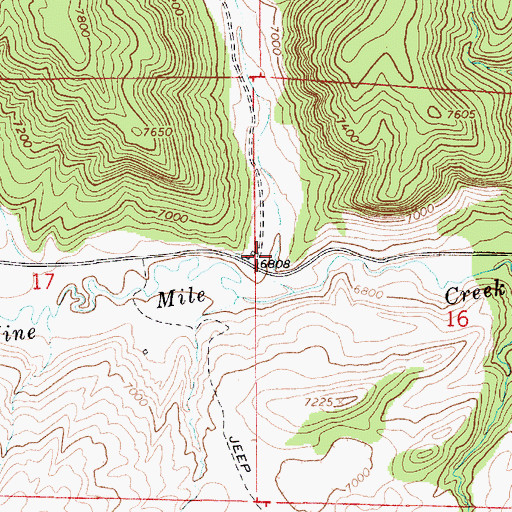 Topographic Map of Big Sulphur Canyon, UT