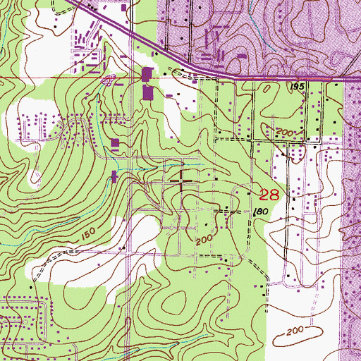 Topographic Map of Timbers, AL