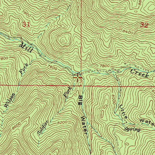 Topographic Map of Big Water Gulch, UT