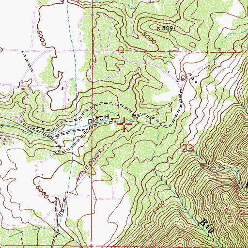Topographic Map of Big Willow Creek, UT