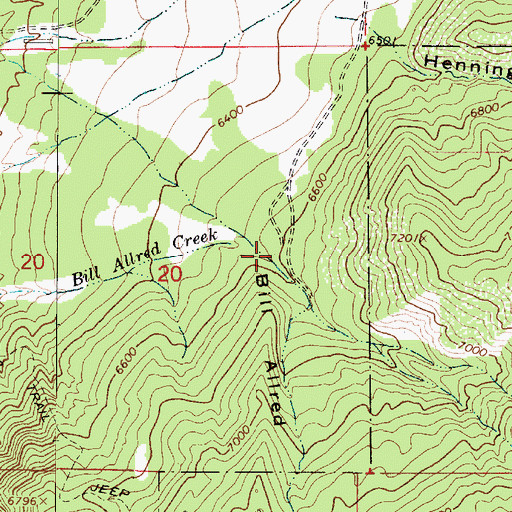 Topographic Map of Bill Allred Canyon, UT