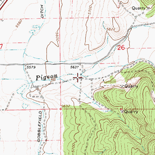 Topographic Map of Bill Allred Creek, UT