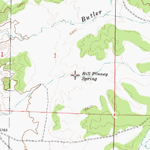 Topographic Map of Bill Pinney Spring, UT