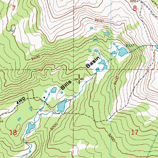 Topographic Map of Bills Basin, UT