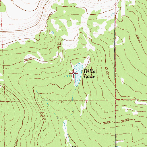 Topographic Map of Bills Lake, UT