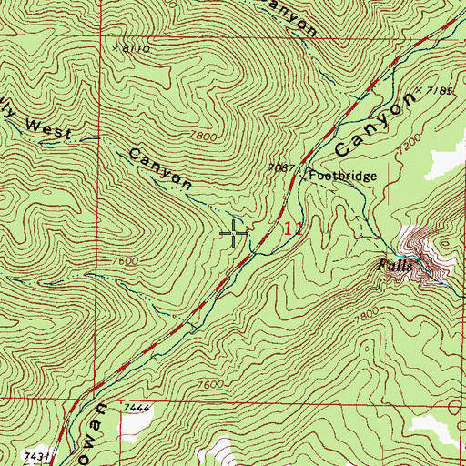 Topographic Map of Billy West Canyon, UT