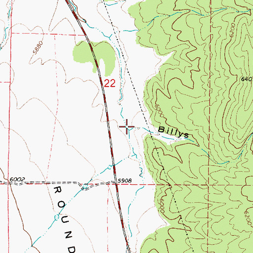 Topographic Map of Billys Canyon, UT