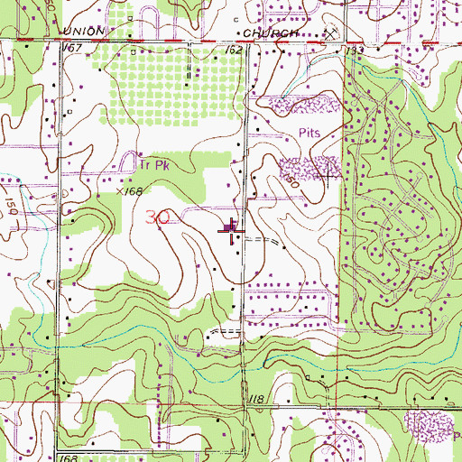 Topographic Map of Travis Road Baptist Church, AL