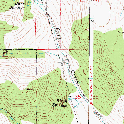 Topographic Map of Birch Creek, UT