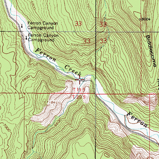 Topographic Map of Birch Creek, UT