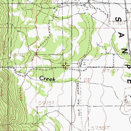 Topographic Map of Birch Creek, UT