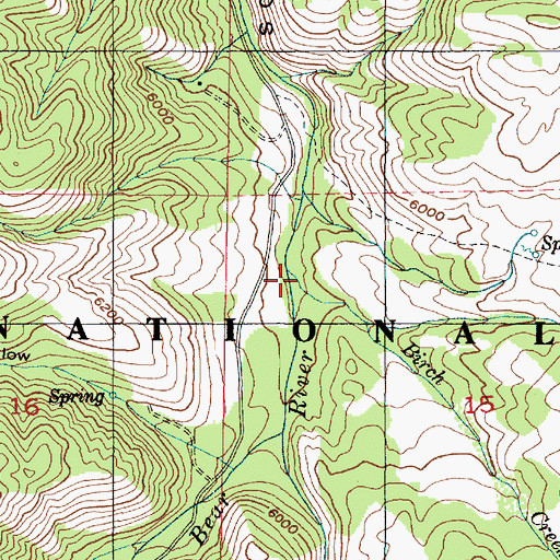 Topographic Map of Birch Creek, UT