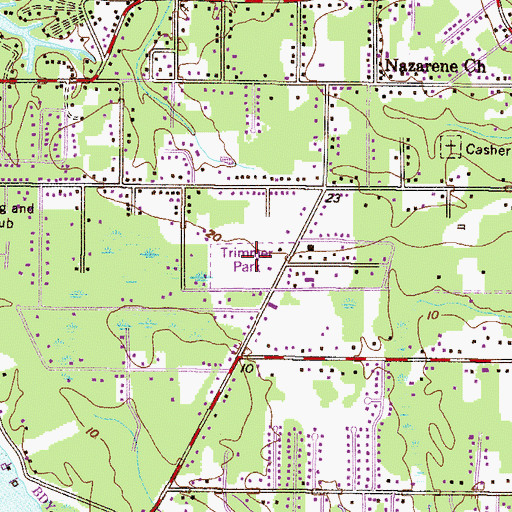 Topographic Map of Trimmer Park, AL