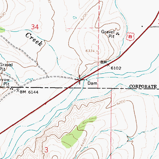 Topographic Map of Birch Creek, UT