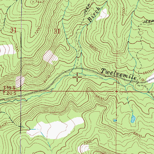 Topographic Map of Birch Creek, UT