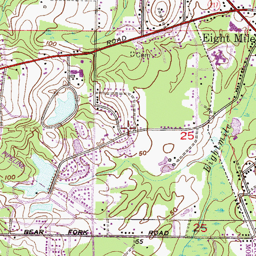 Topographic Map of Trinity Bible Church, AL