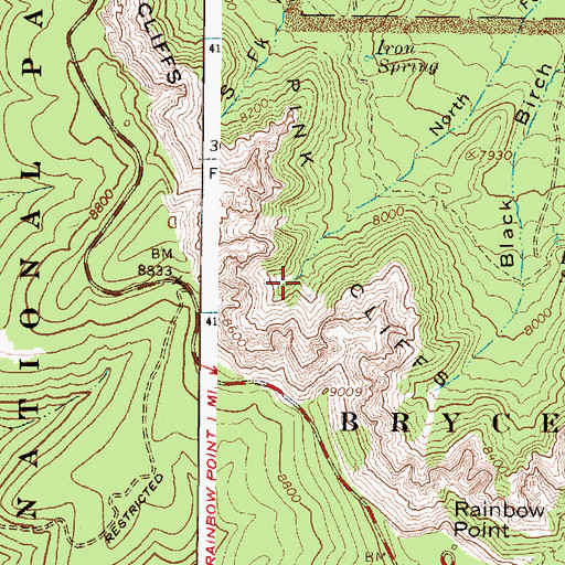Topographic Map of Birch Spring, UT