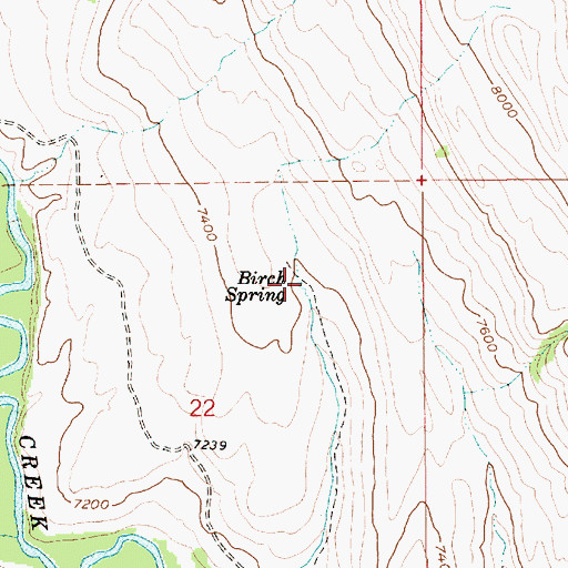 Topographic Map of Birch Spring, UT