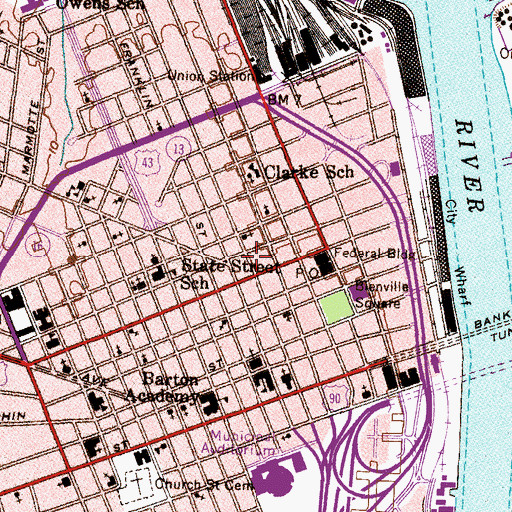 Topographic Map of Trinity Church (historical), AL