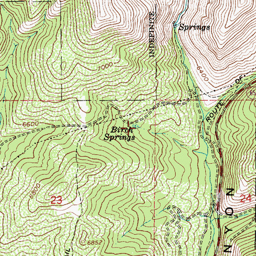 Topographic Map of Birch Springs, UT
