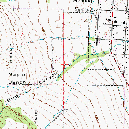 Topographic Map of Bird Canyon, UT