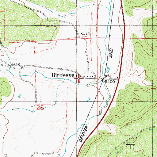 Topographic Map of Birdseye, UT